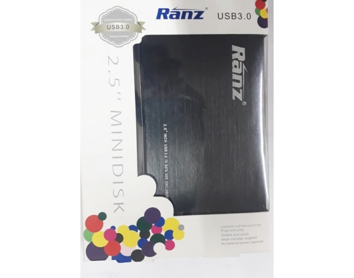 RANZ SSD HDD SATA CASING 2.5 USB 3.0 (METAL)